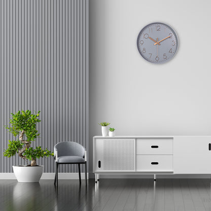 IvoQ Moderne Wandklok Grijs Ø 30 cm
