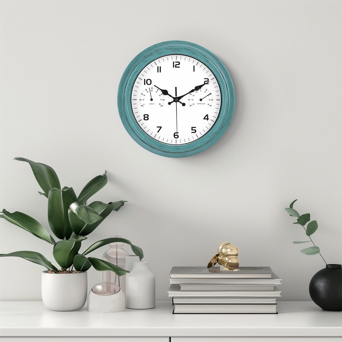 IvoQ Wandklok Waterdicht Retro met Ingebouwde Thermometer-IvoQ