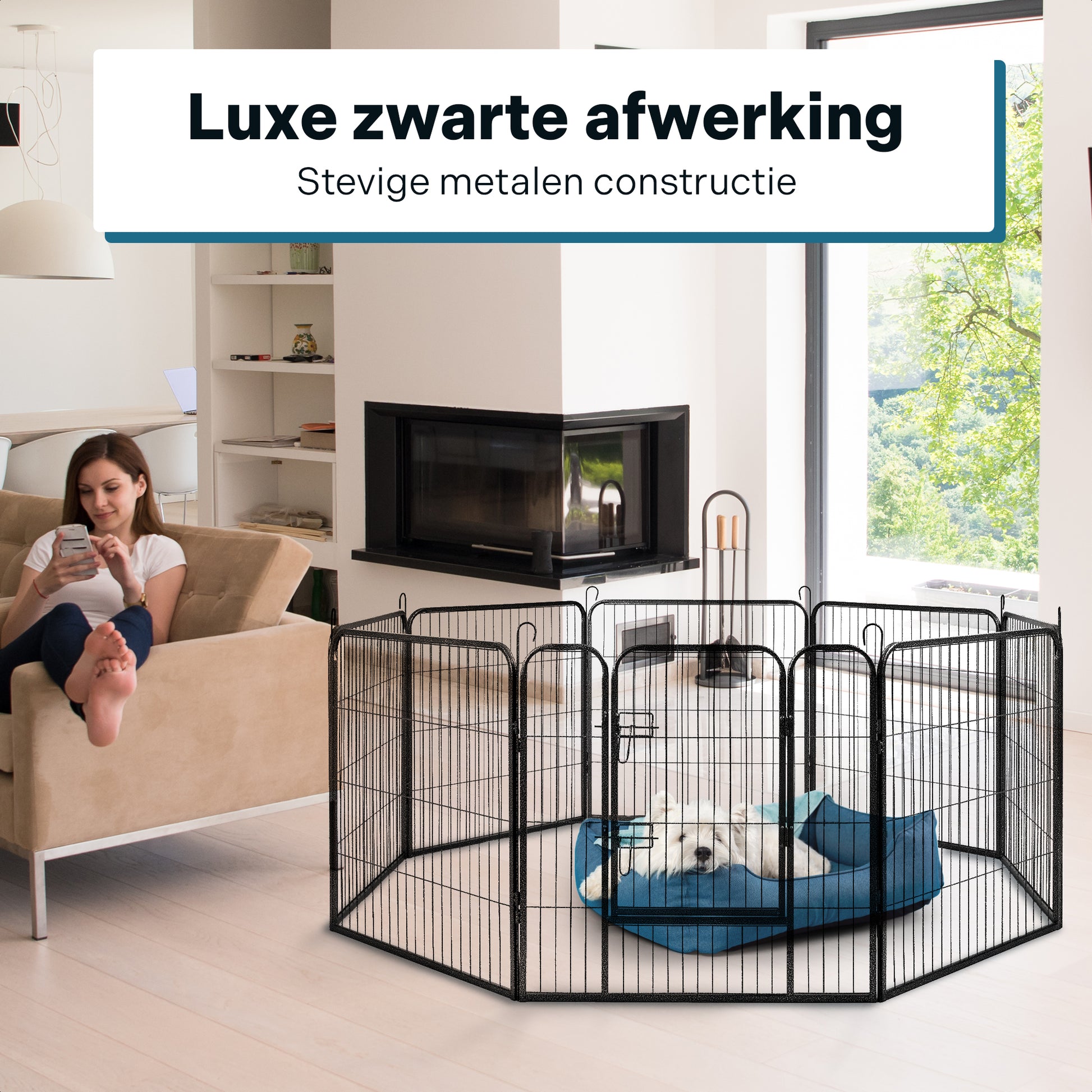 IvoQ Puppyren 8 Panelen 80 cm Hoog-IvoQ