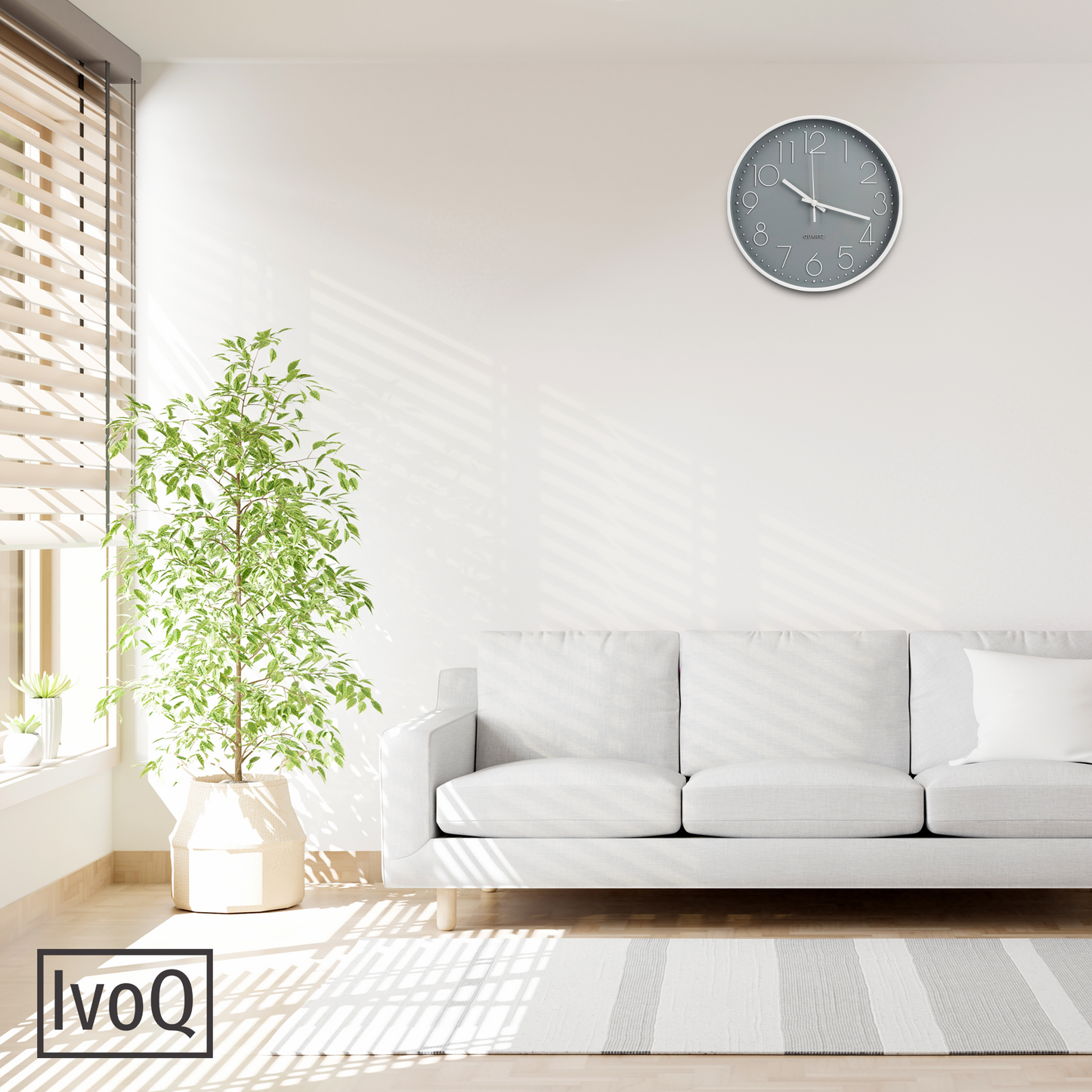 IvoQ Design Wandklok Grijs Ø30 cm-IvoQ