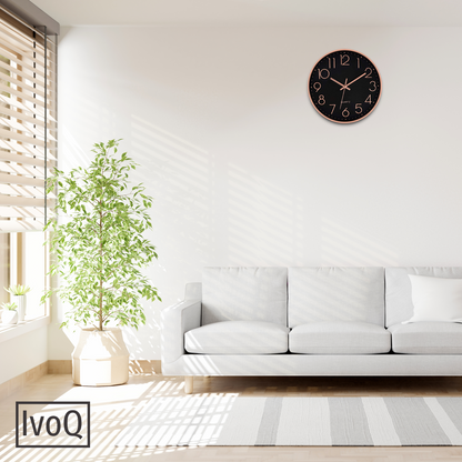 IvoQ Wandklok Zwart Koper Ø30 cm-IvoQ