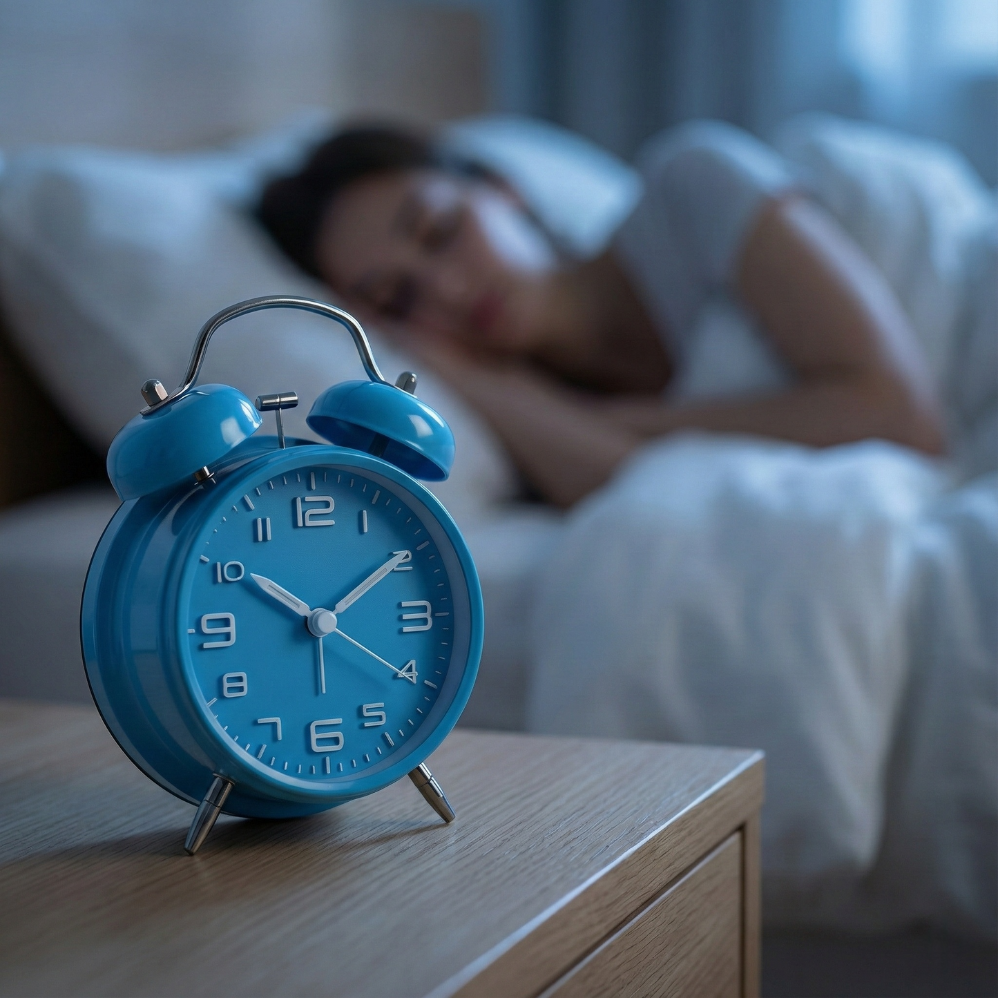 Réveil IvoQ rétro bleu silencieux