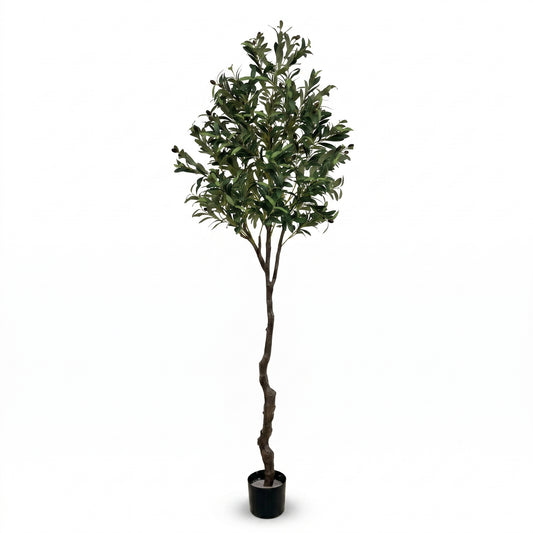 IvoQ Kunst Olijfboom 210 cm - Realistische XL Kunstplant met Olijven