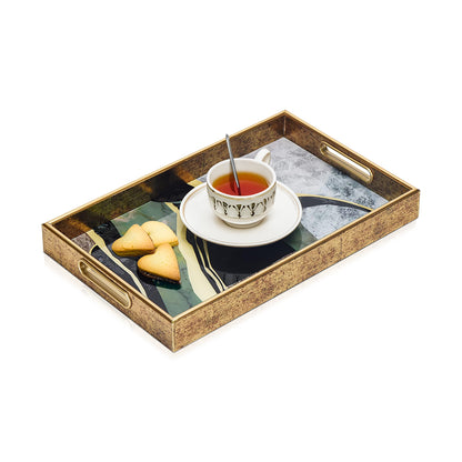 IvoQ Dienblad Marmerlook Groen Goud-IvoQ