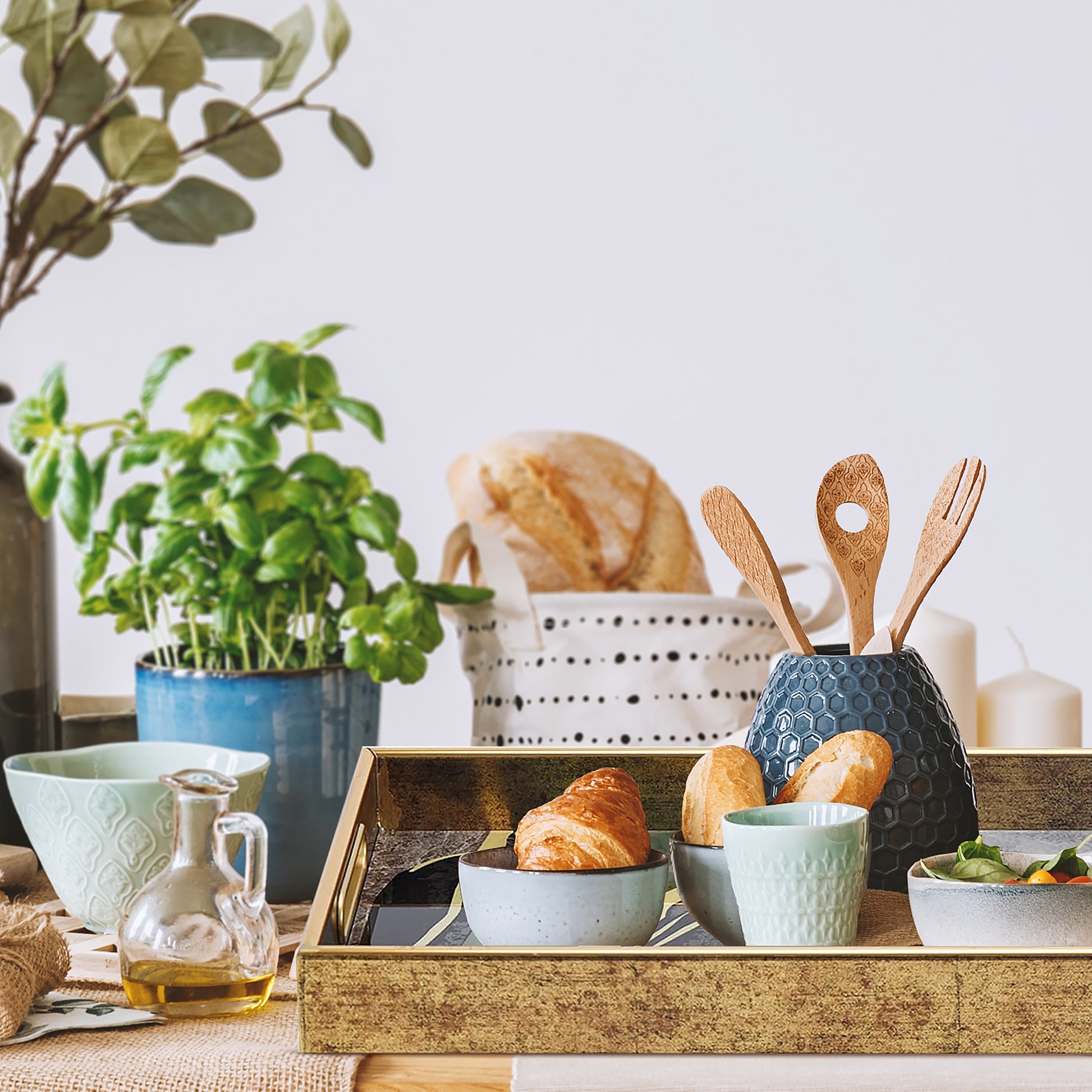 IvoQ Dienblad Marmerlook Groen Goud-IvoQ