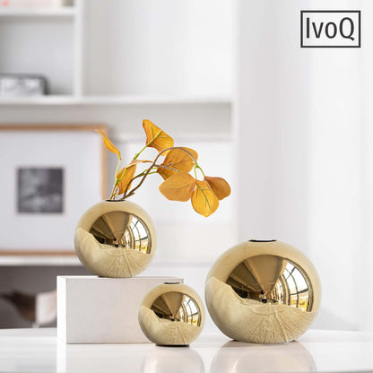 IvoQ Vazenset Goud Keramiek Luxe 3 Delig-IvoQ