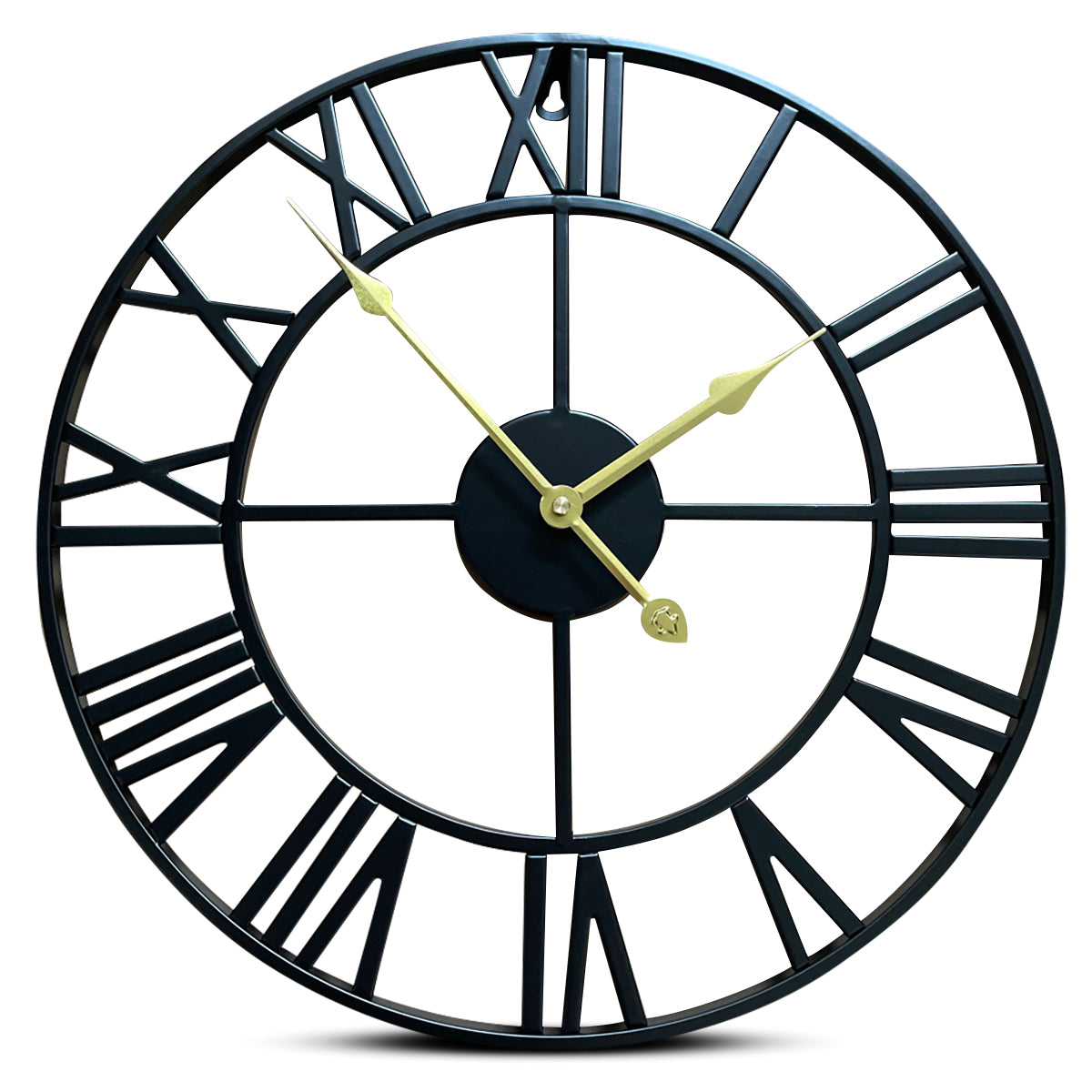 IvoQ Wandklok Zwart Romeins Gouden Wijzers 40 cm-IvoQ