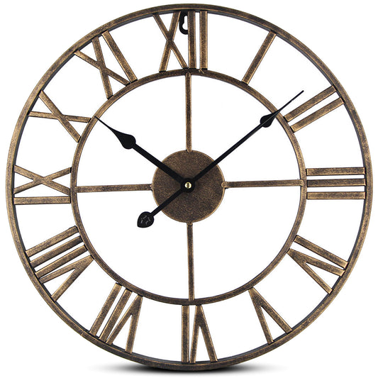 IvoQ Wandklok Goud Metaal Romeins 40 cm-IvoQ