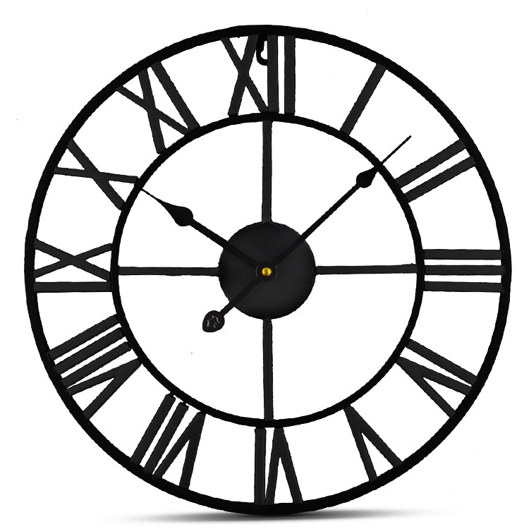 IvoQ Wandklok Zwart Metaal Romeins 40 cm-IvoQ