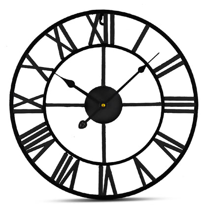 IvoQ Wandklok Zwart Metaal Romeins 40 cm-IvoQ