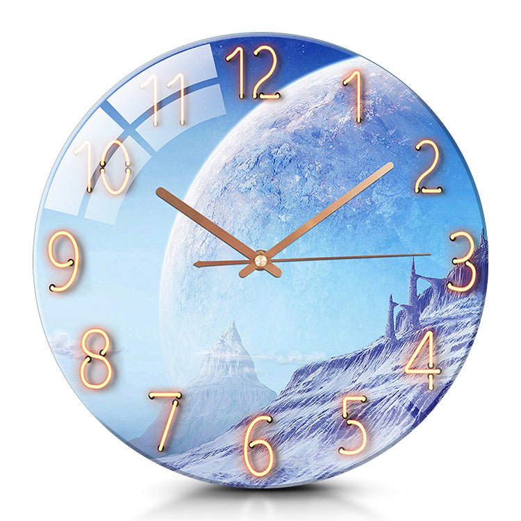 IvoQ Wandklok Uniek Blauw Maan Design Ø 30 cm-IvoQ