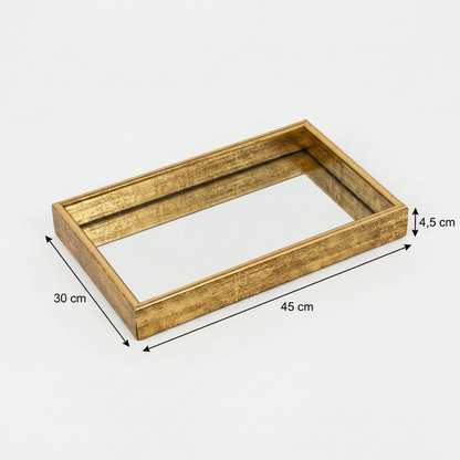 Plateau doré de luxe IvoQ avec fond miroir